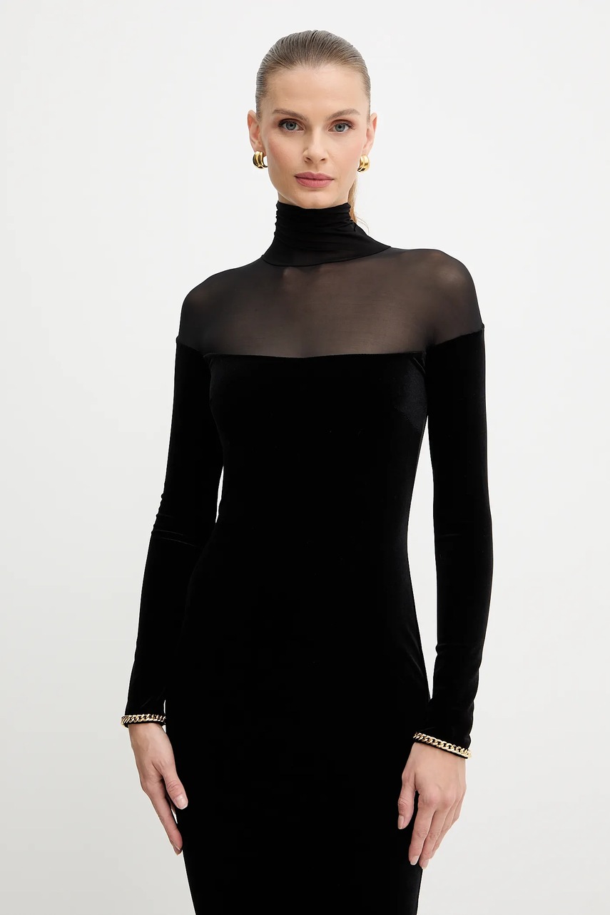 Сукня Elisabetta Franchi колір чорний maxi облягаюча ABR4257E2