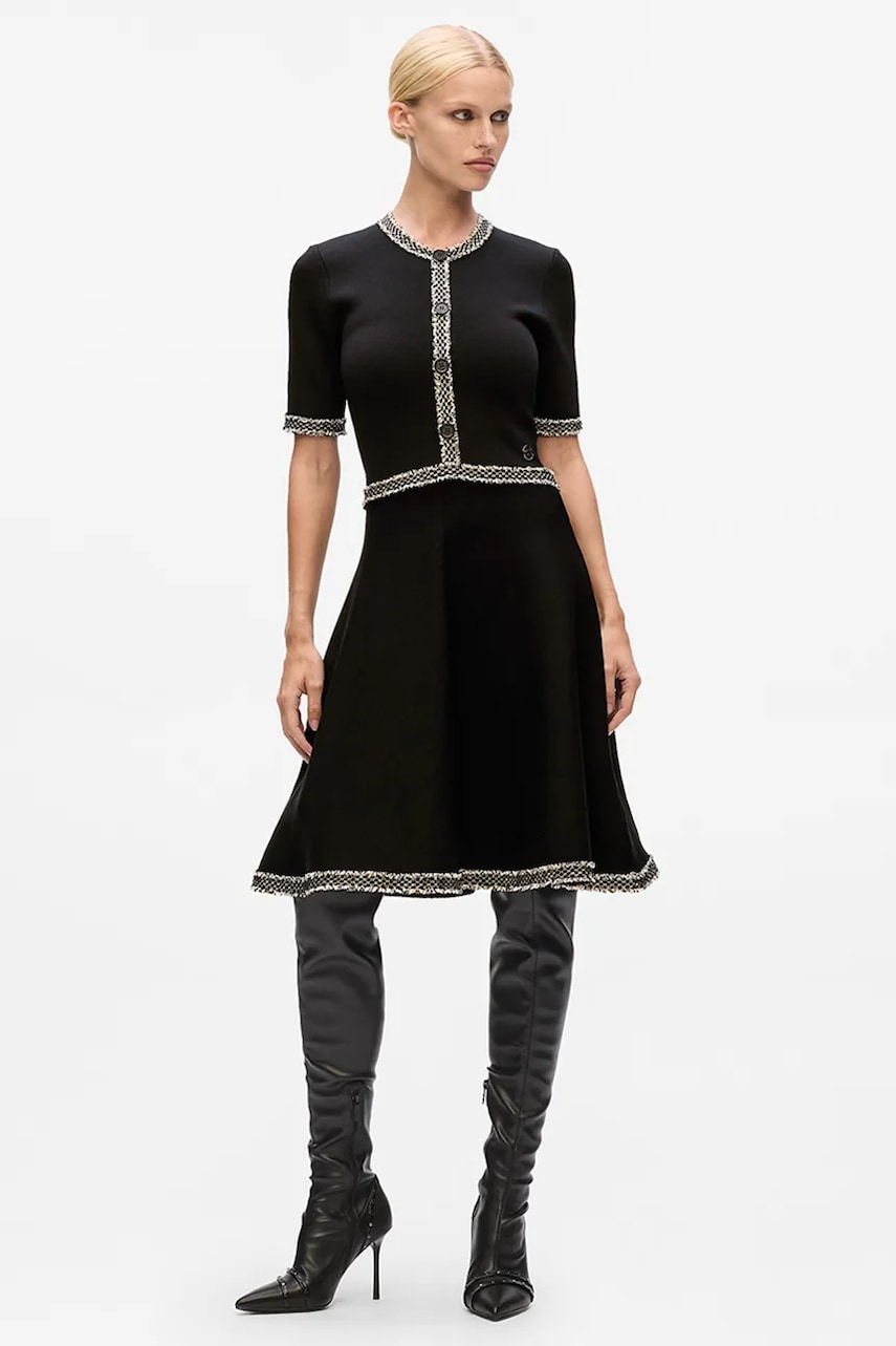 Karl Lagerfeld rochie culoarea negru, mini, evazați, A4W13024