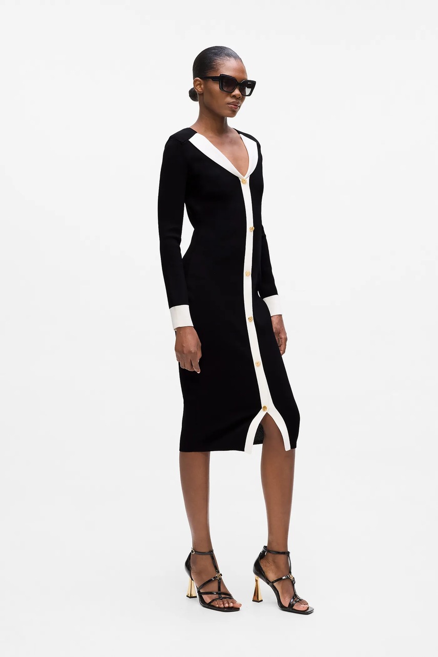 Сукня Karl Lagerfeld колір чорний midi облягаюча A4W13025