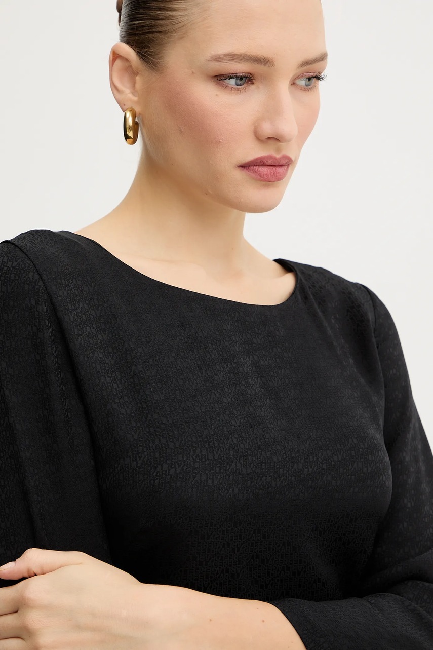 Сукня Karl Lagerfeld колір чорний maxi розкльошена A4W13037