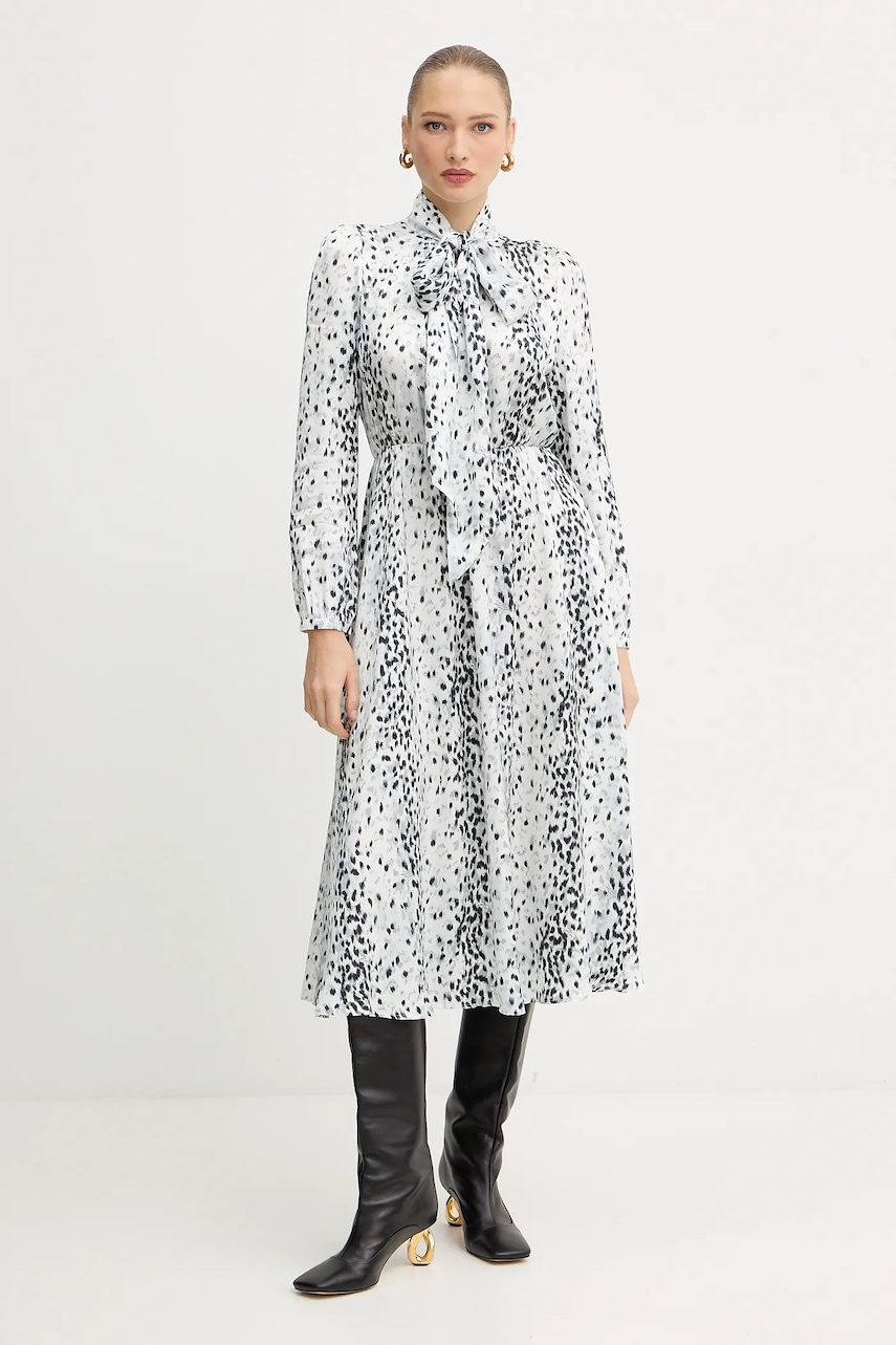 Karl Lagerfeld rochie culoarea bej, midi, evazați, A4W13038