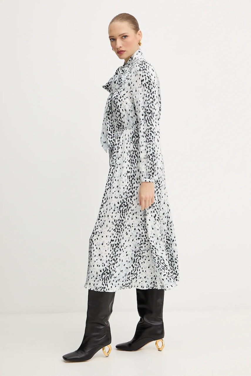 Сукня Karl Lagerfeld колір бежевий midi розкльошена A4W13038
