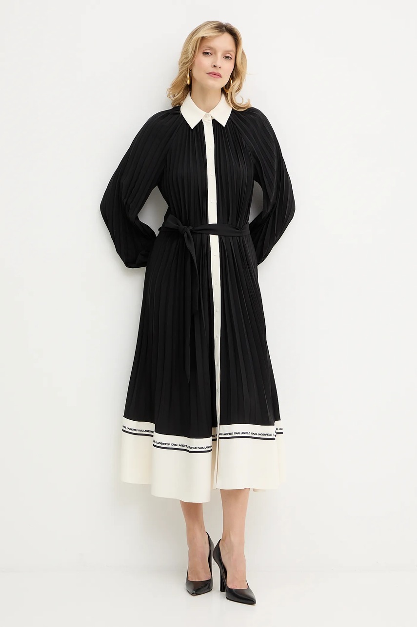 Сукня Karl Lagerfeld колір чорний midi oversize A4W13047