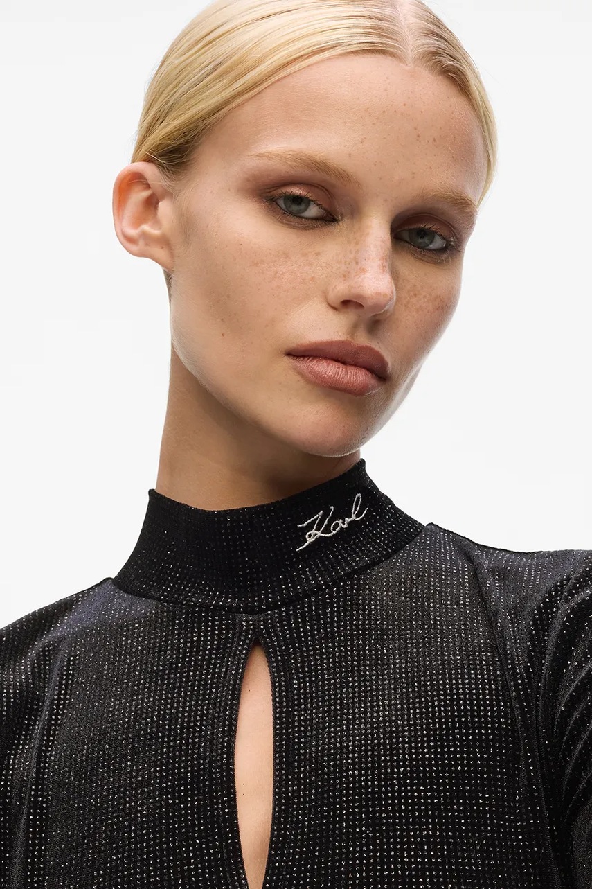 Сукня Karl Lagerfeld колір чорний midi облягаюча A4W13016