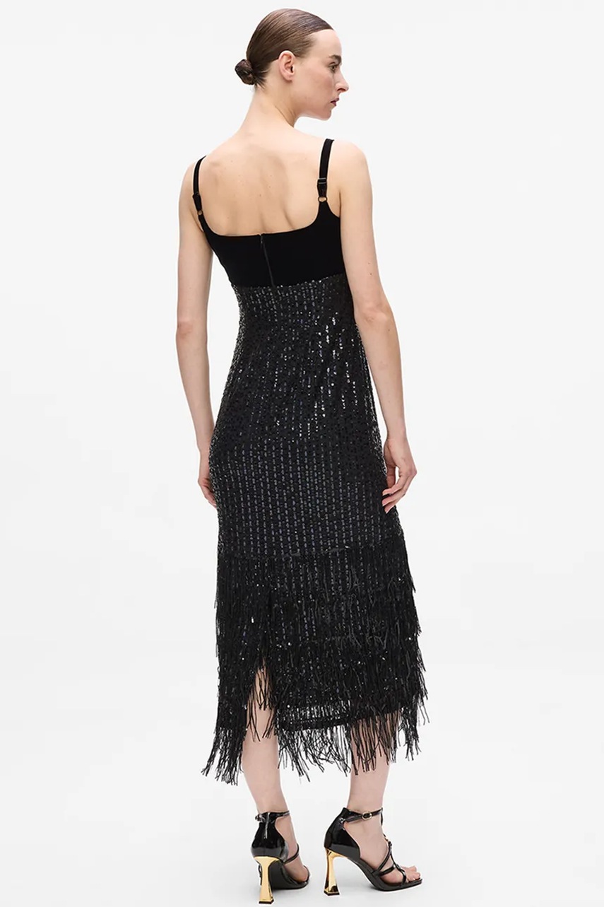 Сукня Karl Lagerfeld колір чорний midi пряма A4W13043