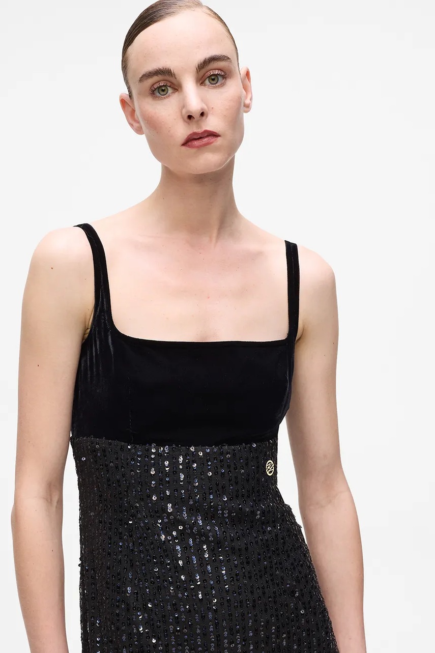 Сукня Karl Lagerfeld колір чорний midi пряма A4W13043