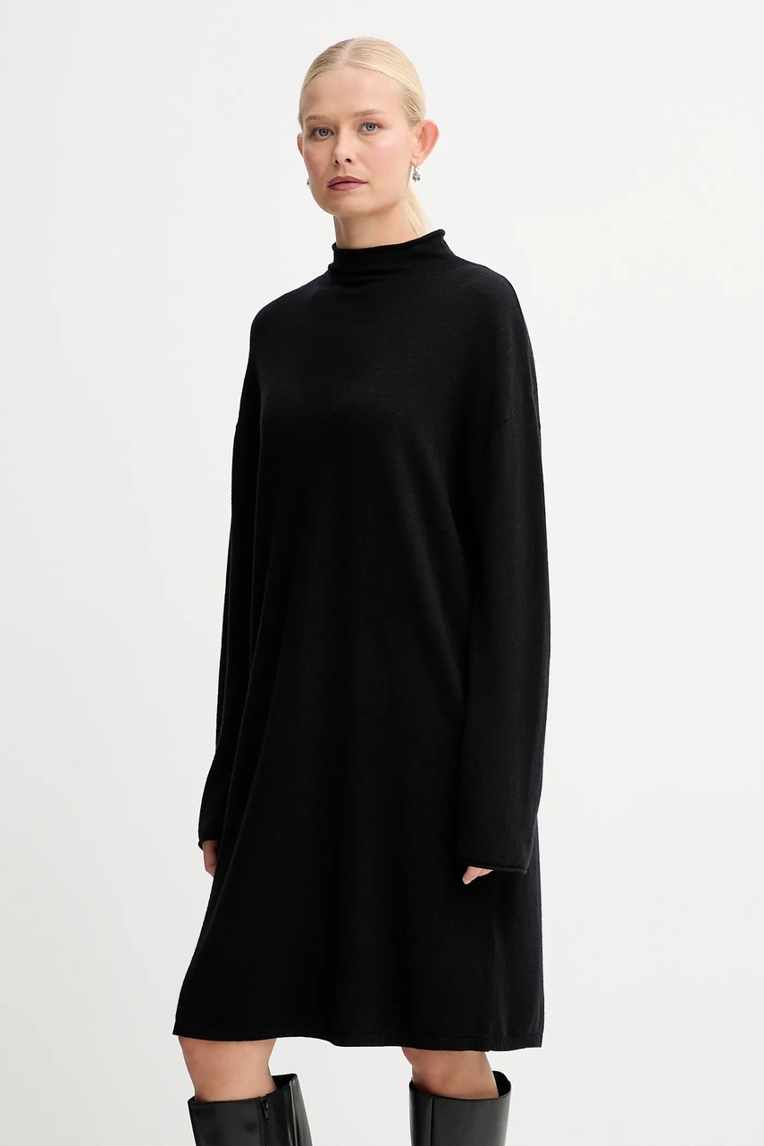 Сукня з додаванням вовни Marc O'Polo колір чорний mini oversize 509511867033