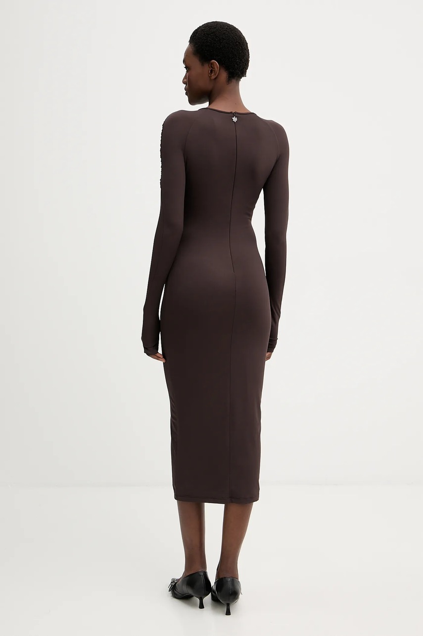 Сукня Aniye By колір коричневий midi облягаюча 181294