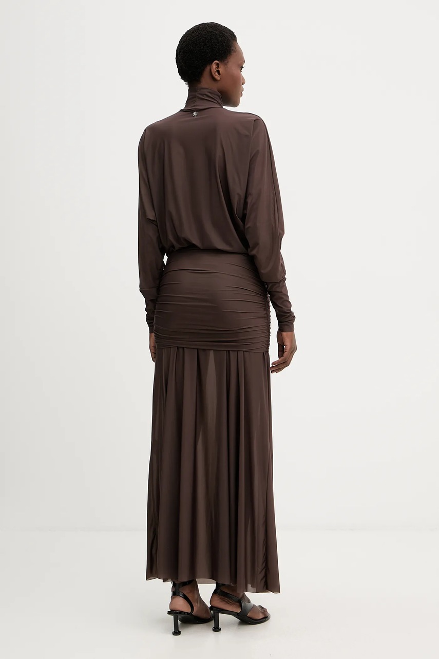 Сукня Aniye By колір коричневий maxi розкльошена 181423