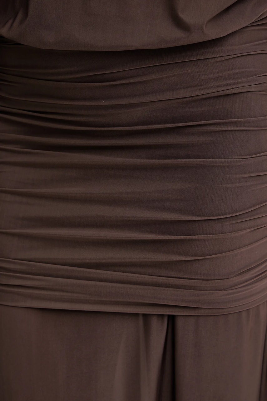 Сукня Aniye By колір коричневий maxi розкльошена 181423