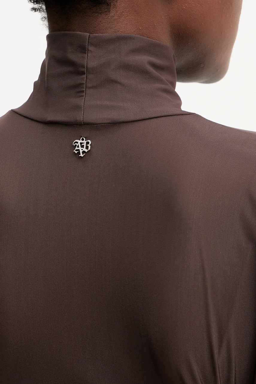 Сукня Aniye By колір коричневий maxi розкльошена 181423