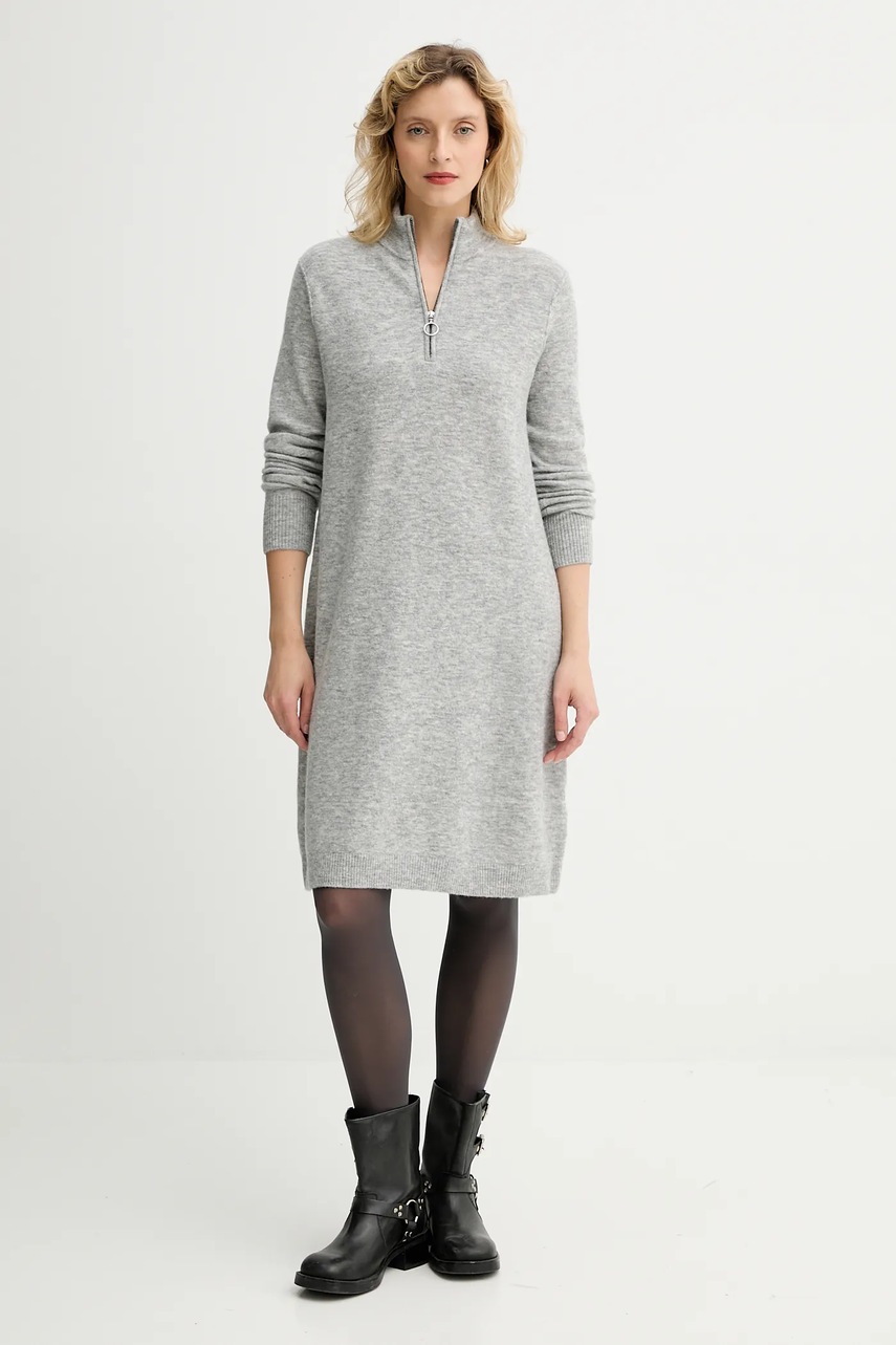 Платье с добавлением шерсти Marc OPolo цвет серый mini прямое 5000006932