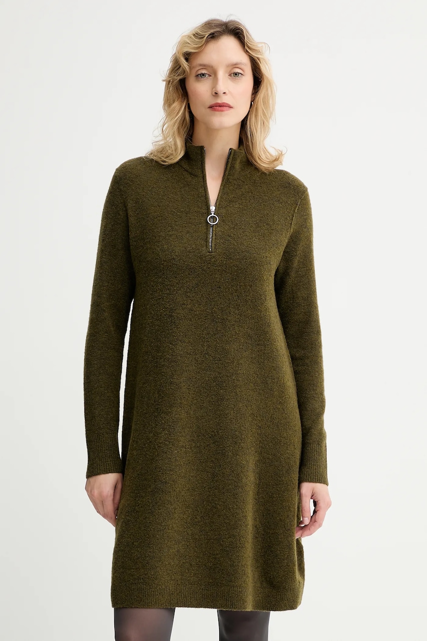 Marc O'Polo rochie cu lână culoarea verde, mini, drept, 5000006932