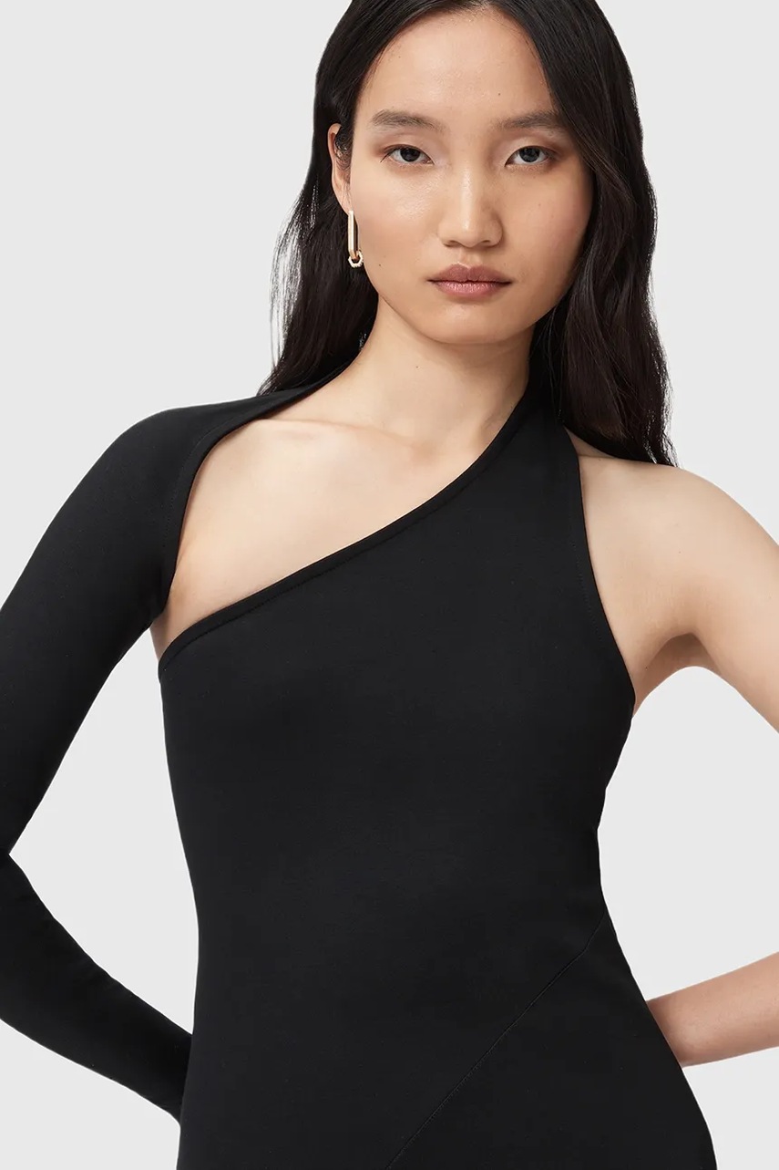 Платье AllSaints ARI цвет чёрный maxi облегающее W074DD