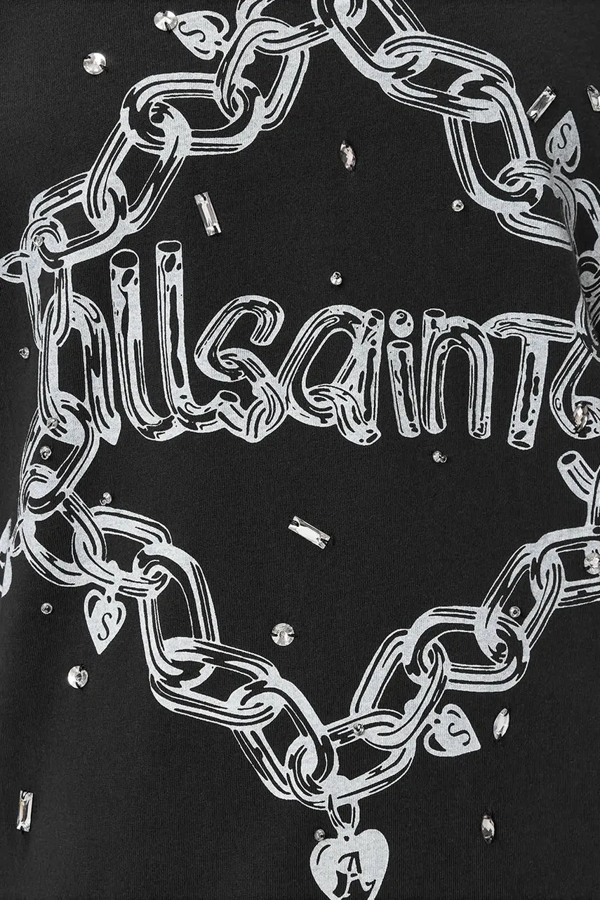 Бавовняна сукня AllSaints DRIP колір чорний mini oversize W082DD