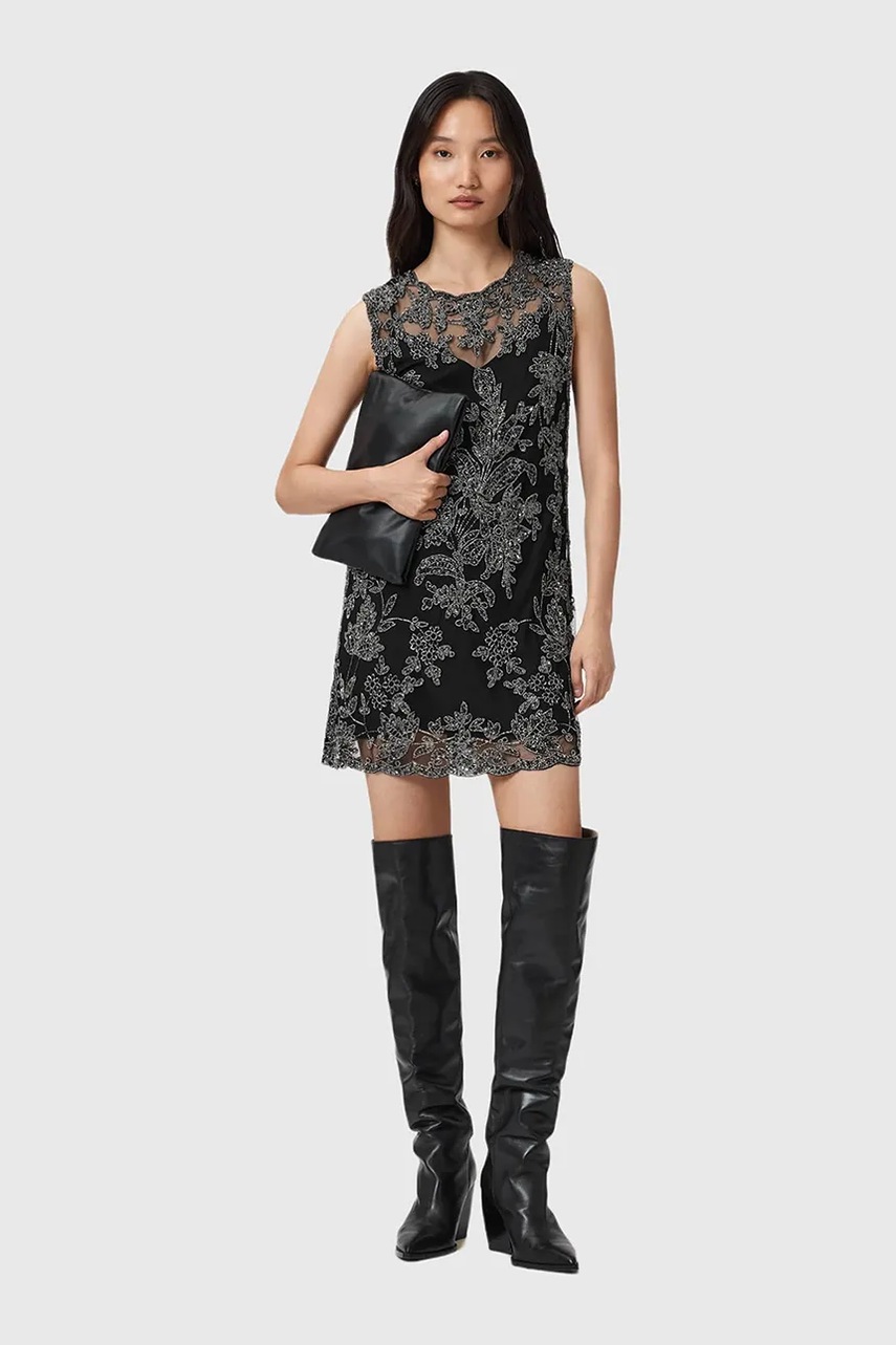 Сукня AllSaints INAYA колір чорний mini пряма W043DD