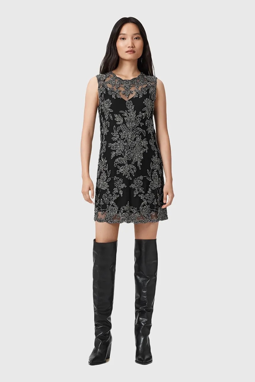 Сукня AllSaints INAYA колір чорний mini пряма W043DD