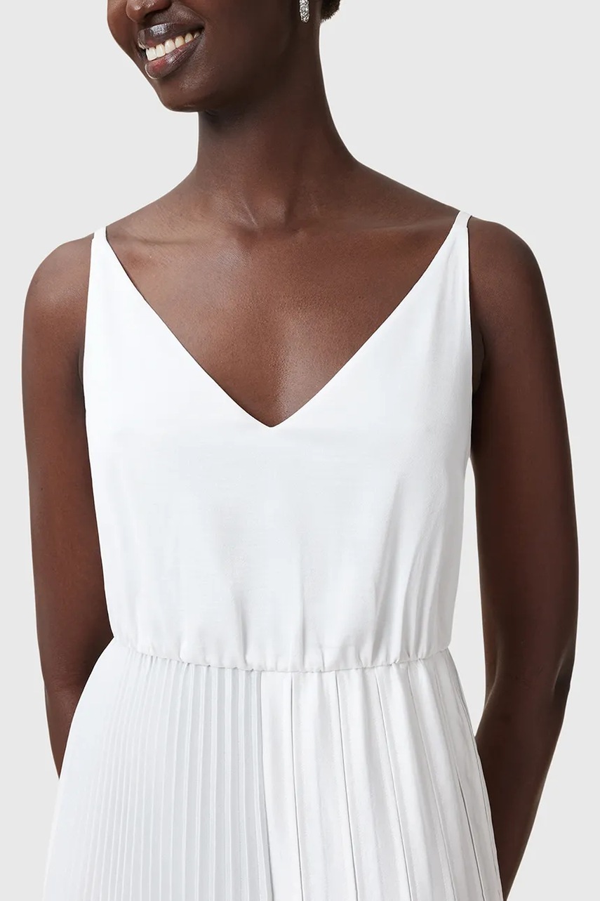 Сукня і футболка AllSaints JAX колір білий maxi розкльошена W326DB