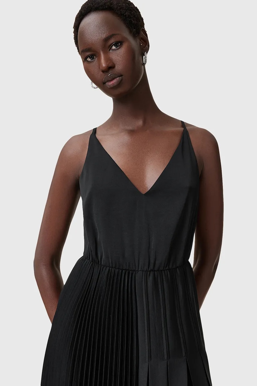 Сукня і футболка AllSaints JAX колір чорний maxi розкльошена W326DB
