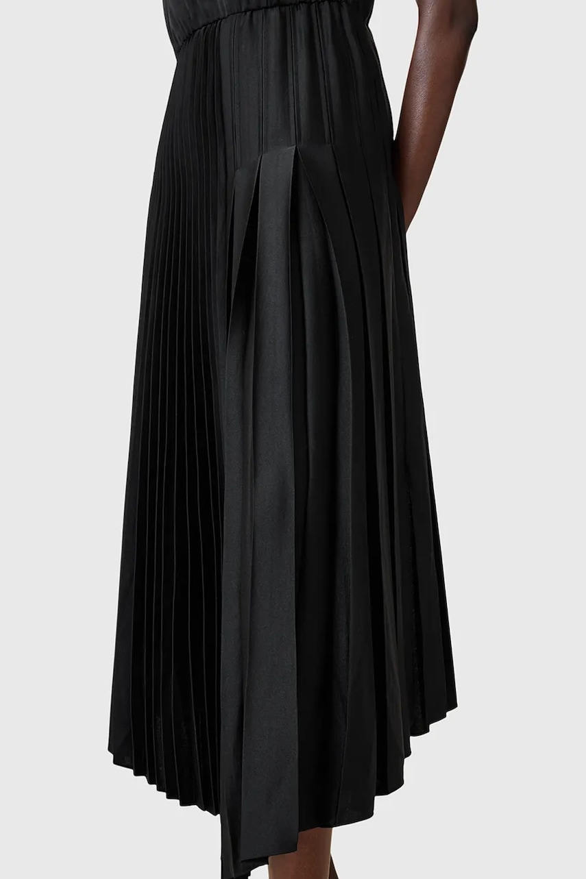 Сукня і футболка AllSaints JAX колір чорний maxi розкльошена W326DB