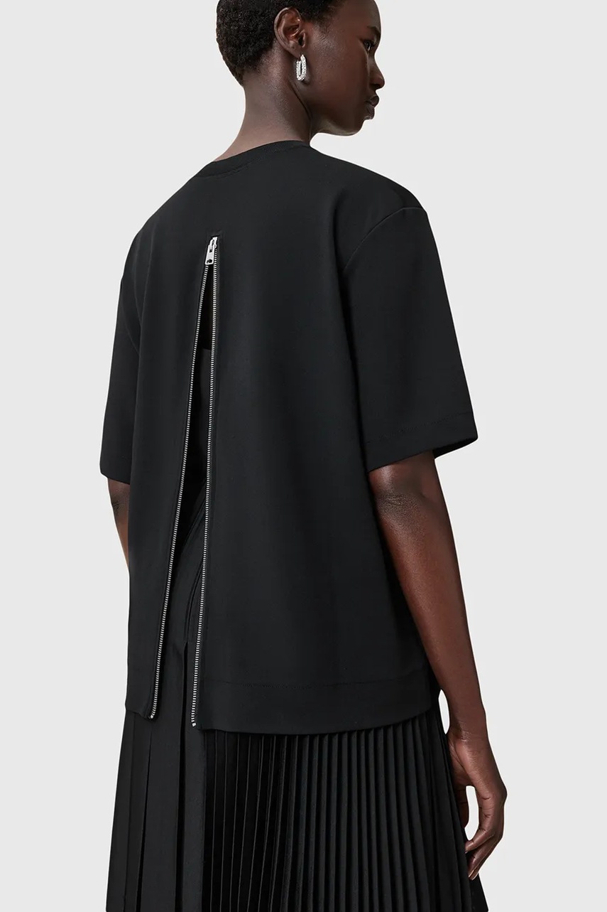 Сукня і футболка AllSaints JAX колір чорний maxi розкльошена W326DB
