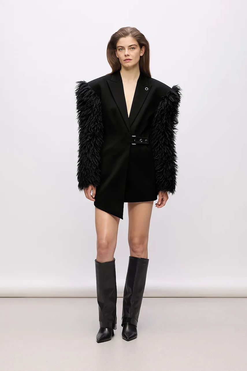 Levně Šaty Karl Lagerfeld Studio černá barva, mini, přiléhavé, A4W13061