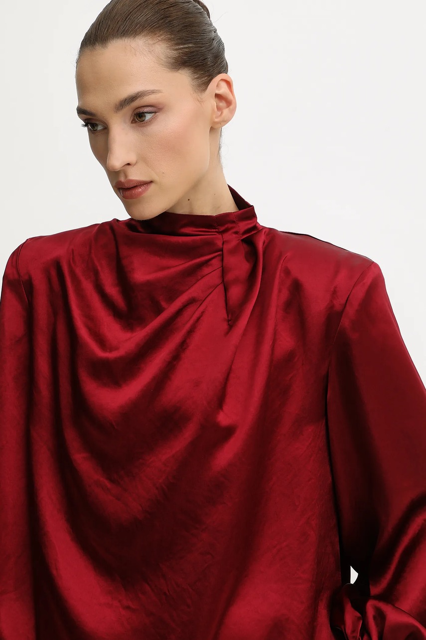 Сукня Undress Code колір бордовий mini розкльошена 1079