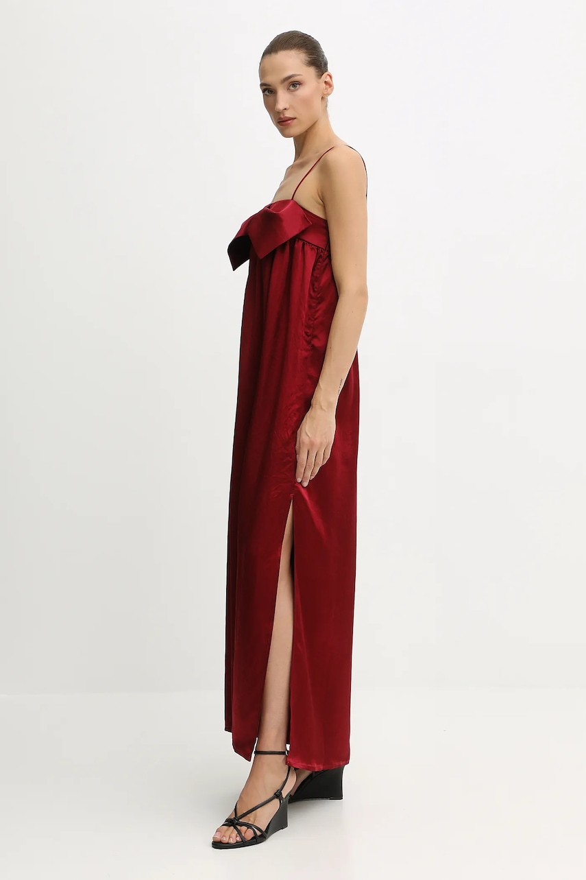 Undress Code rochie culoarea bordo, maxi, evazati, 1081