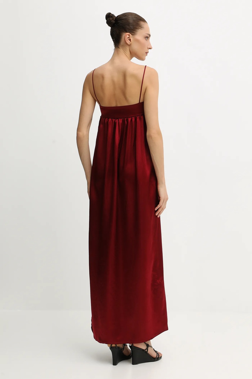 Сукня Undress Code колір бордовий maxi розкльошена 1081