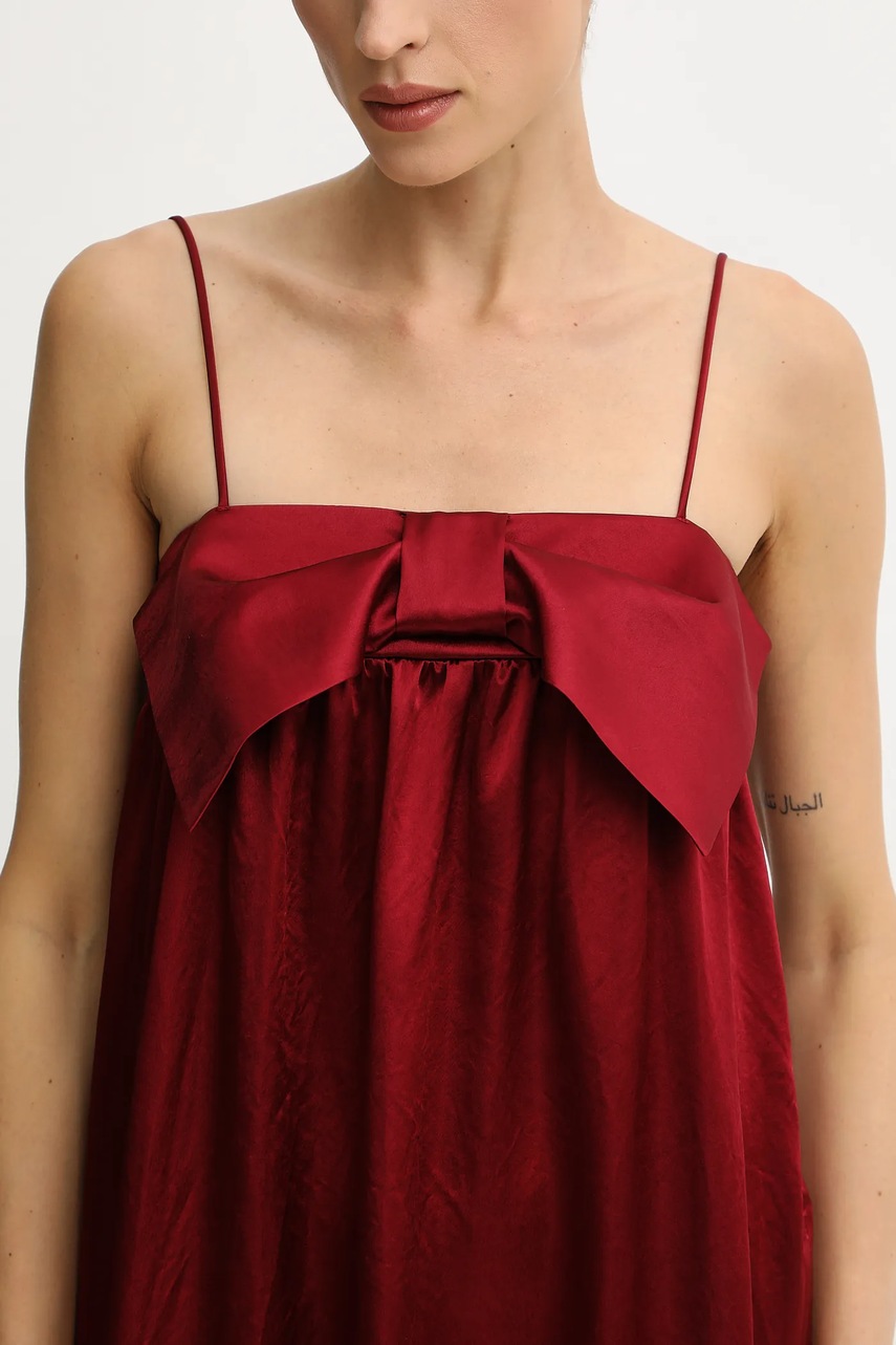 Сукня Undress Code колір бордовий maxi розкльошена 1081
