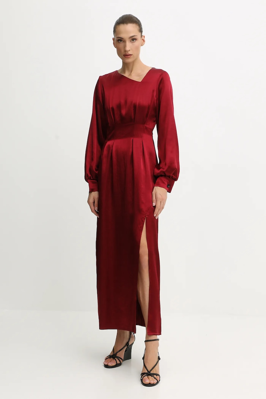 Undress Code rochie culoarea bordo, maxi, drept, 1080