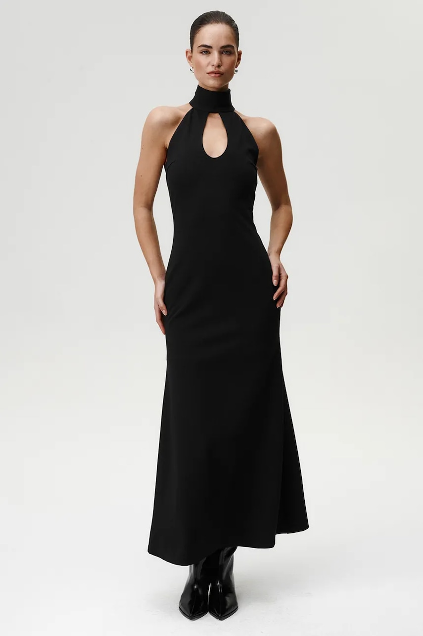 Undress Code rochie culoarea negru, maxi, evazați, 1064