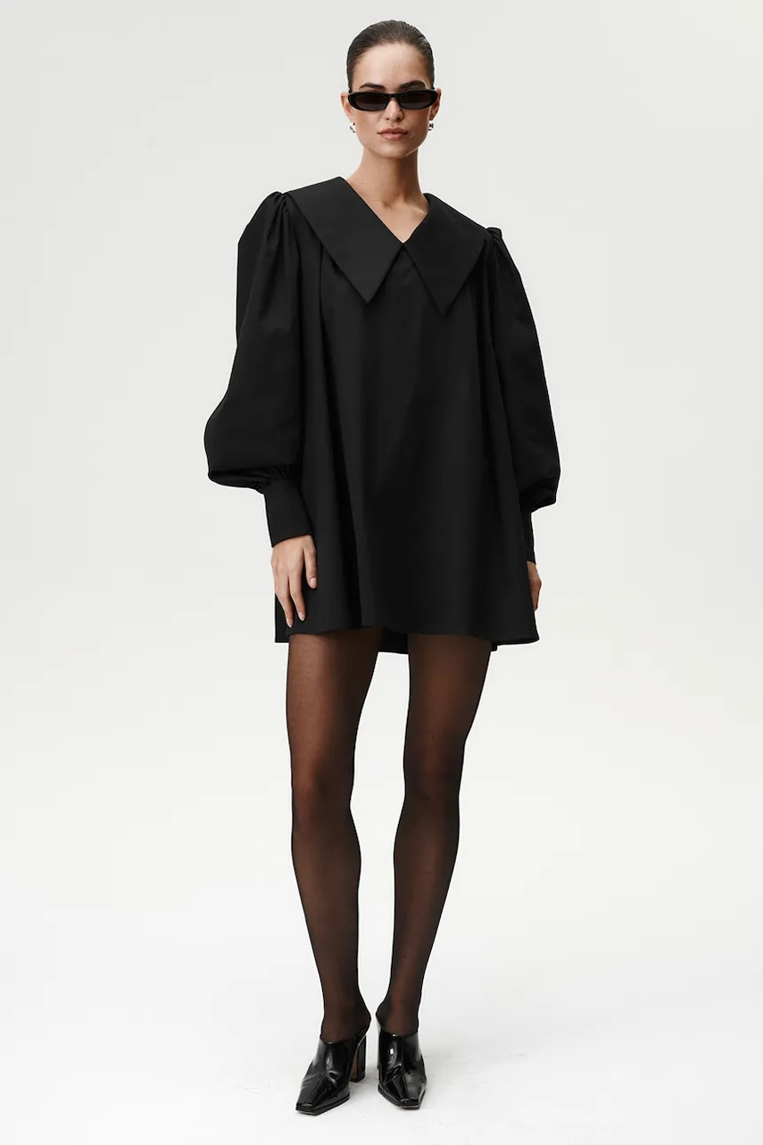 Undress Code rochie culoarea negru, mini, oversize, 1053