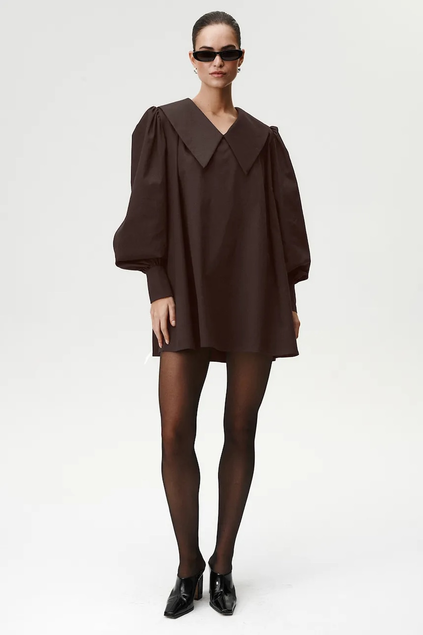 Undress Code rochie culoarea maro, mini, oversize, 1055
