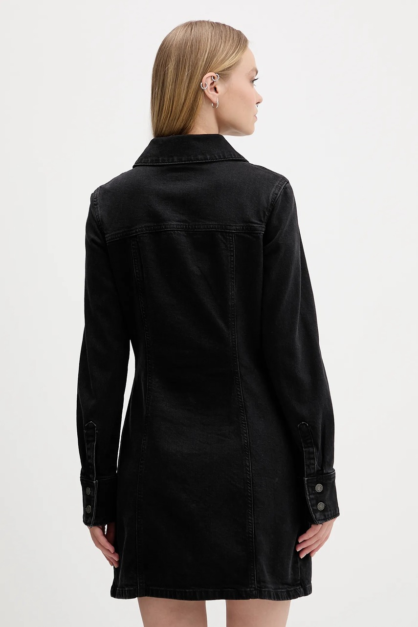 Джинсова сукня Guess Jeans колір чорний mini розкльошена W5BK48 D0831