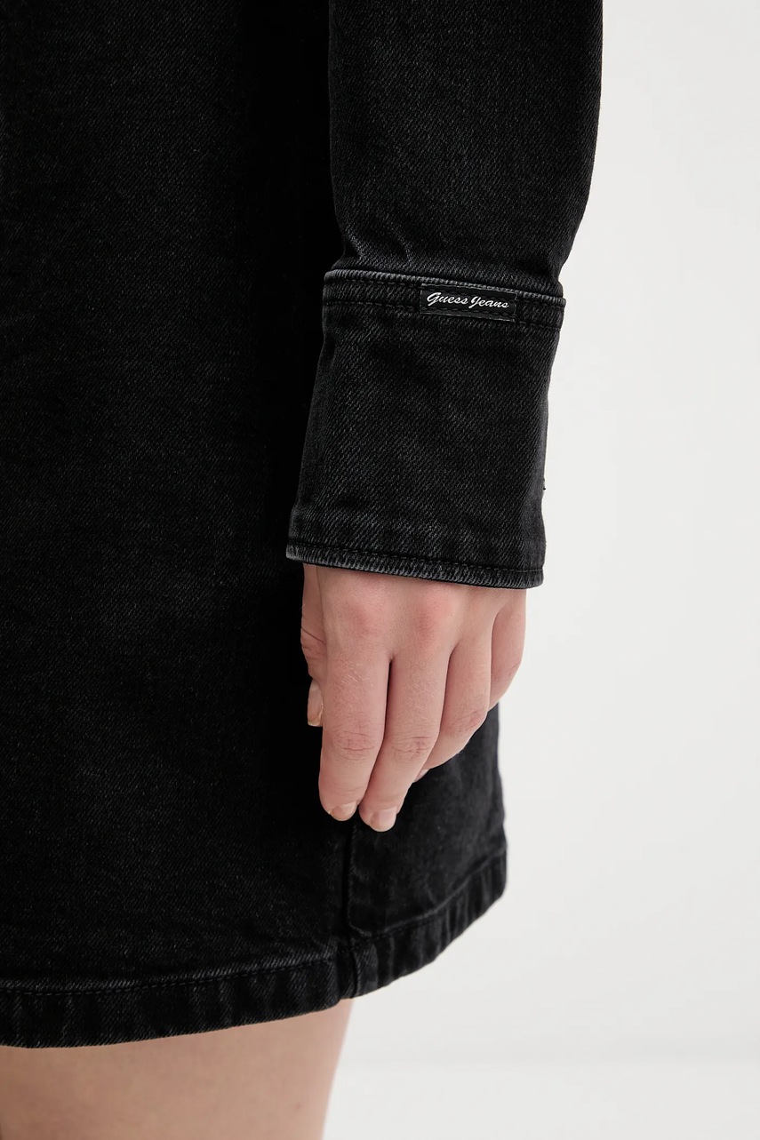 Джинсова сукня Guess Jeans колір чорний mini розкльошена W5BK48 D0831