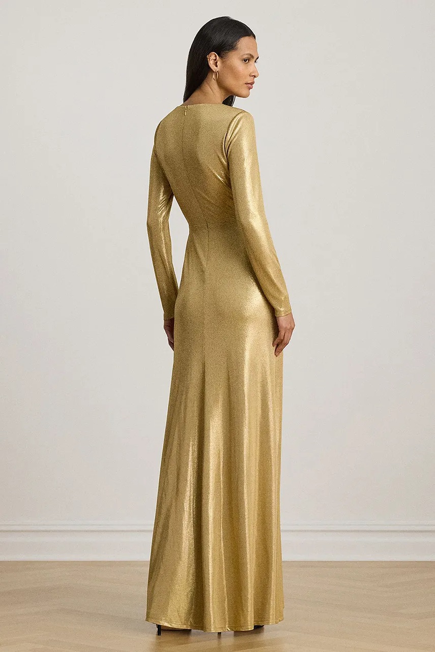 Платье Lauren Ralph Lauren цвет золотой maxi расклешённое 253979967 Платье Lauren Ralph Lauren цвет золотой maxi расклешённое 253979967