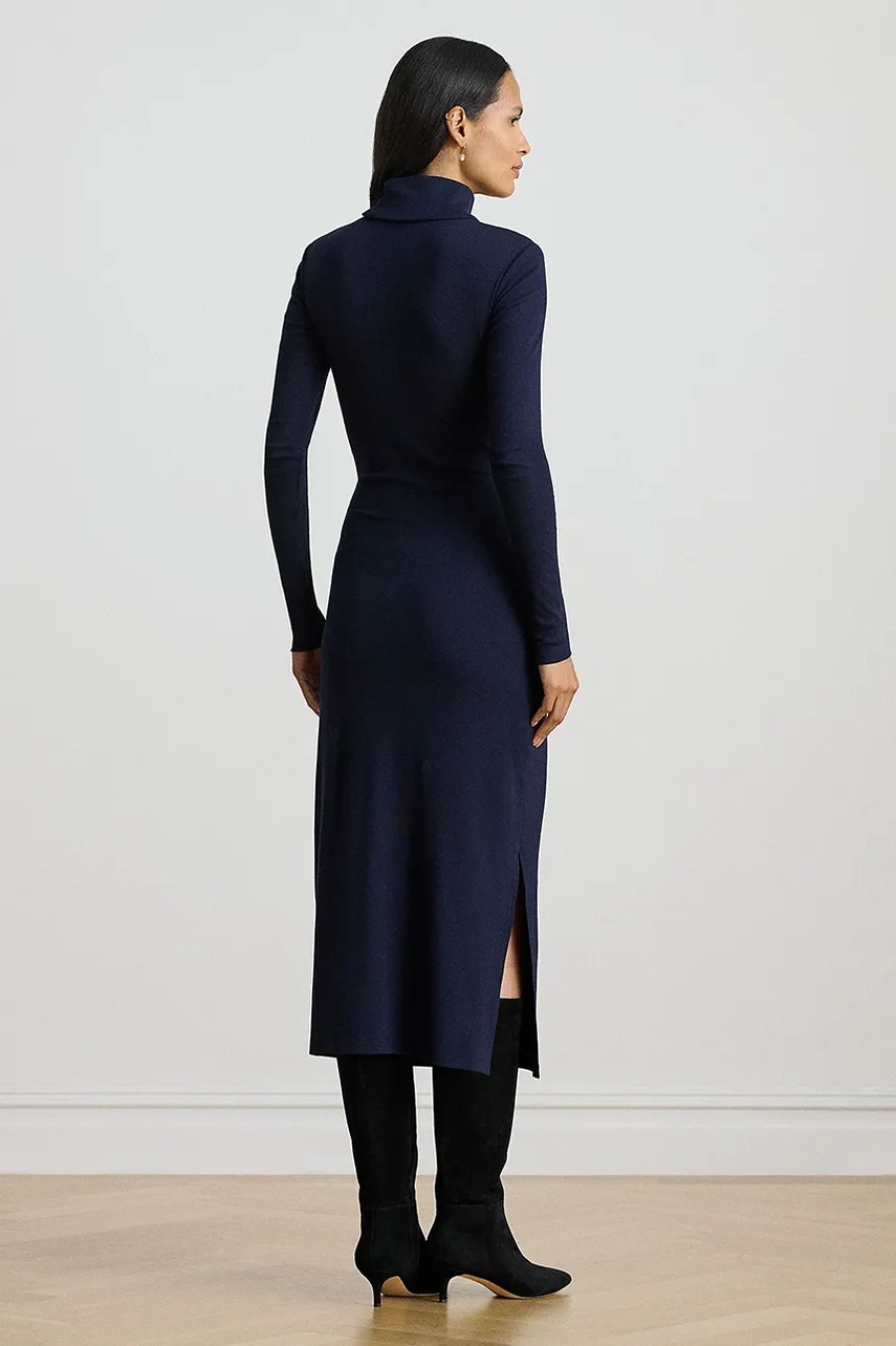 Сукня Lauren Ralph Lauren колір синій midi облягаюча 200980028