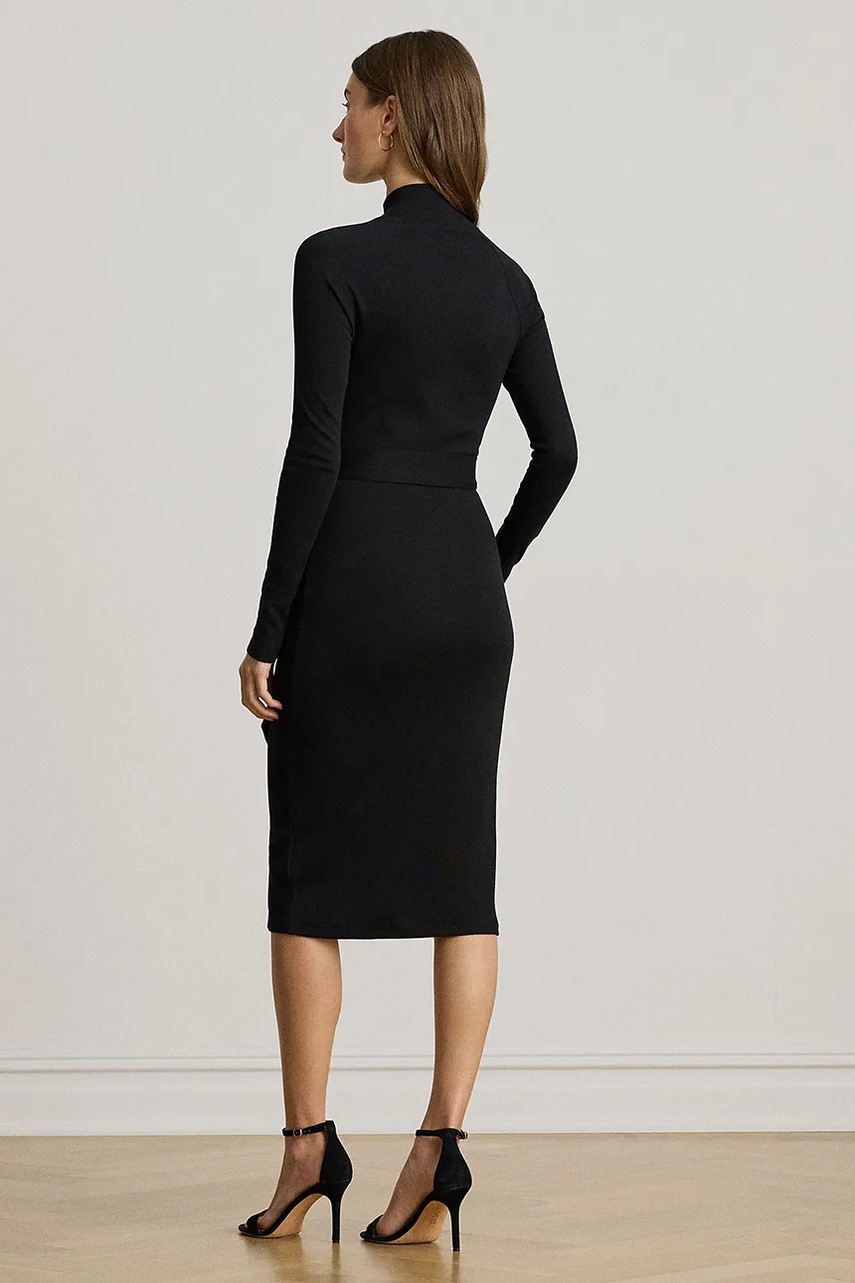 Платье Lauren Ralph Lauren цвет чёрный midi облегающее 200980036