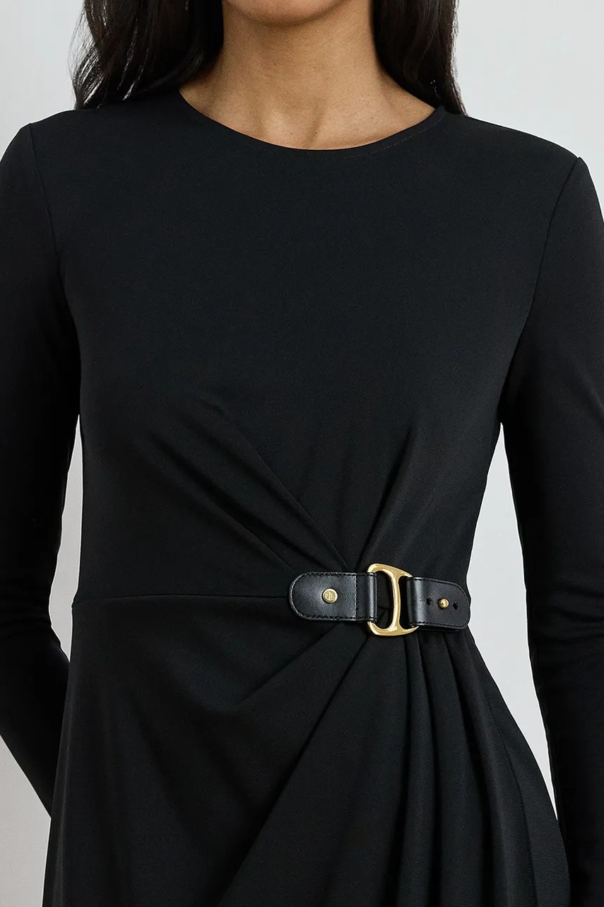 Сукня Lauren Ralph Lauren колір чорний midi облягаюча 200980222