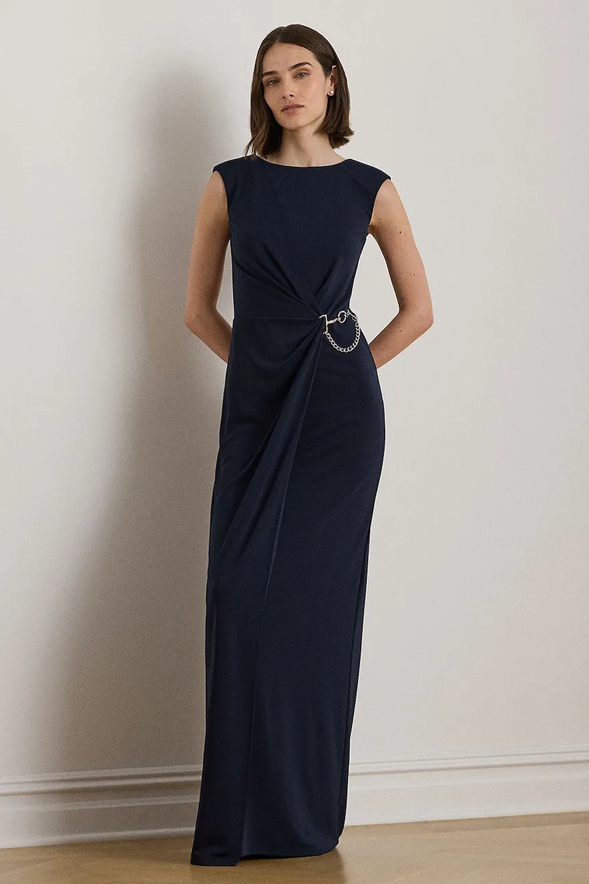 Levně Šaty Lauren Ralph Lauren tmavomodrá barva, maxi, přiléhavé, 253979877