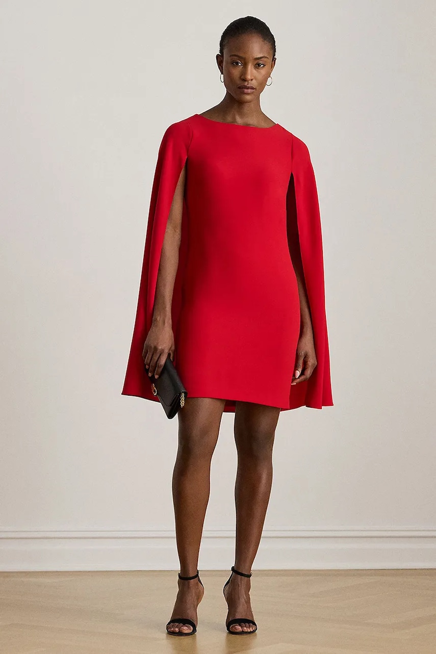 Levně Šaty Lauren Ralph Lauren červená barva, mini, přiléhavé, 253980921