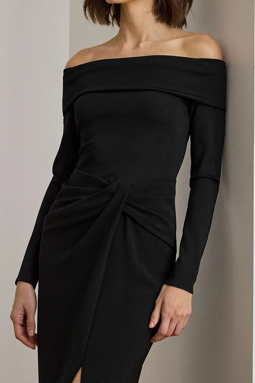 Сукня Lauren Ralph Lauren колір чорний maxi облягаюча 253982108