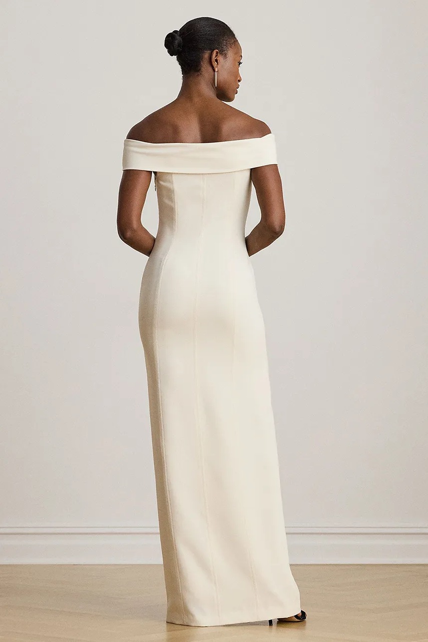 Сукня Lauren Ralph Lauren колір бежевий maxi облягаюча 253982109