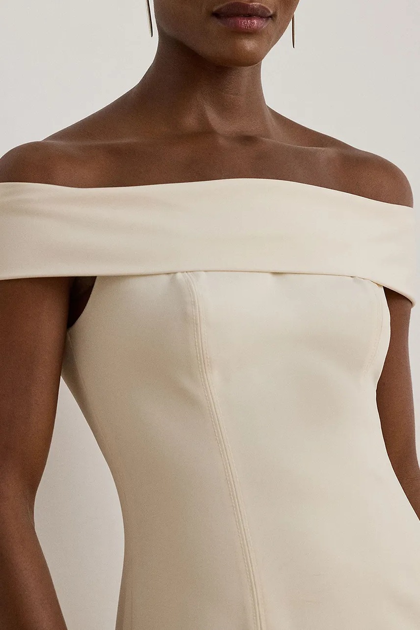Сукня Lauren Ralph Lauren колір бежевий maxi облягаюча 253982109