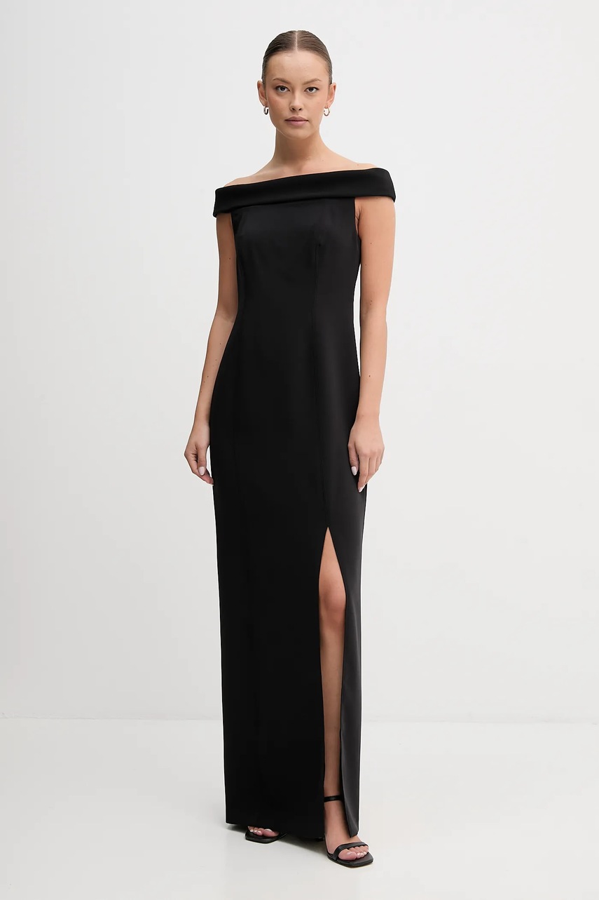 Levně Šaty Lauren Ralph Lauren černá barva, maxi, přiléhavé, 253982109