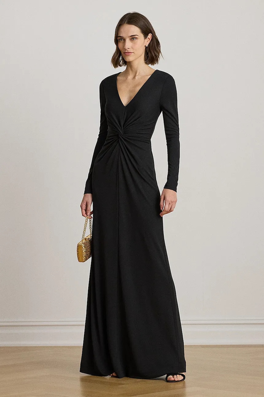 Сукня Lauren Ralph Lauren колір чорний maxi розкльошена 253981393