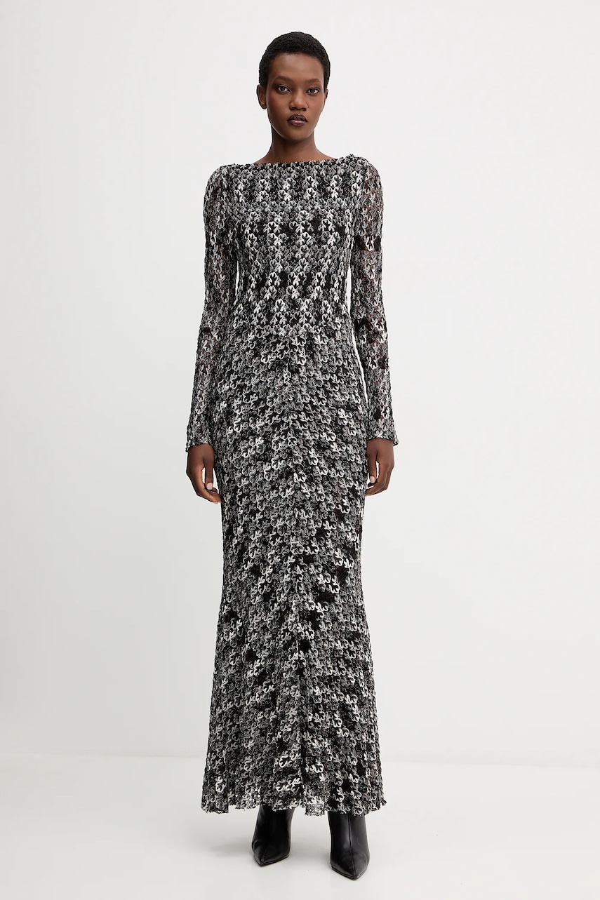 Missoni rochie culoarea negru, maxi, evazati
