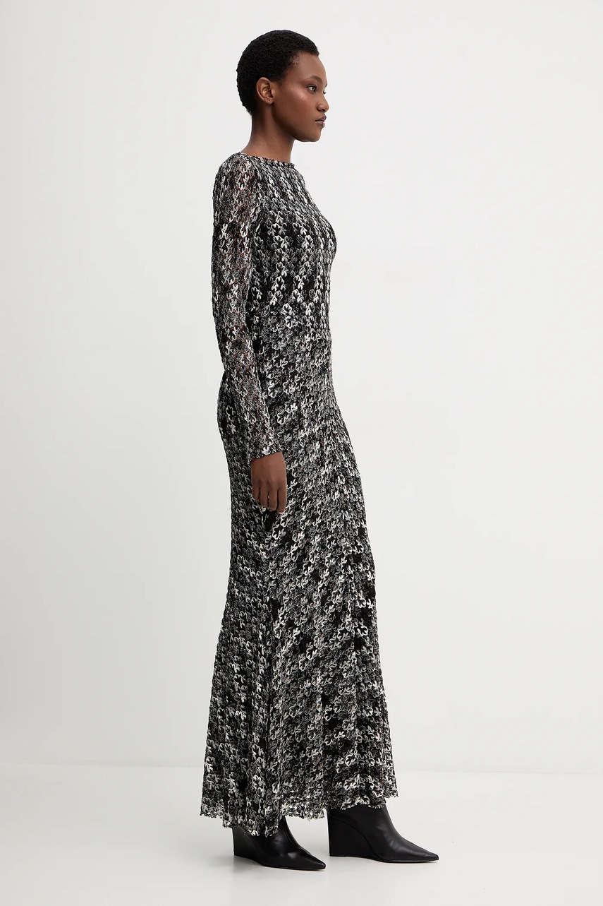 Сукня Missoni колір чорний maxi розкльошена