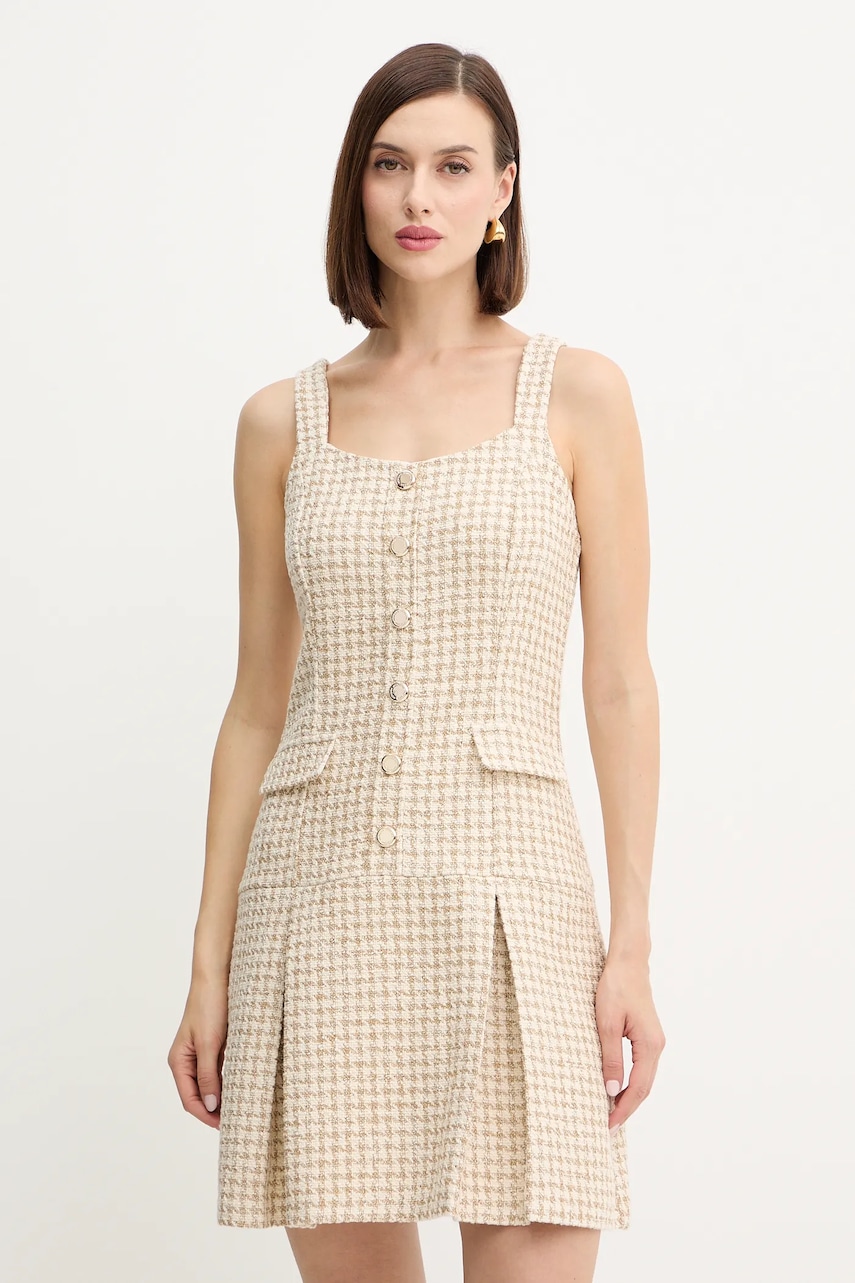 Morgan rochie culoarea bej, mini, evazați, RAVEN.F